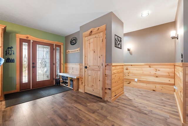 entryway featuring hardwood / wood-style flooring