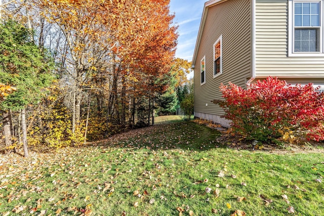 view of side of home featuring a yard