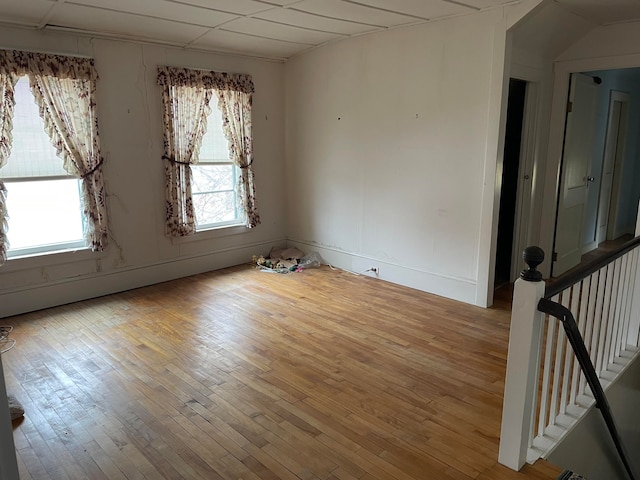 unfurnished room with light hardwood / wood-style floors