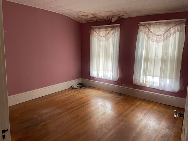 spare room with hardwood / wood-style floors and a healthy amount of sunlight