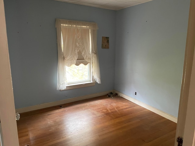 empty room with light wood-type flooring