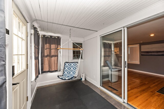 view of unfurnished sunroom