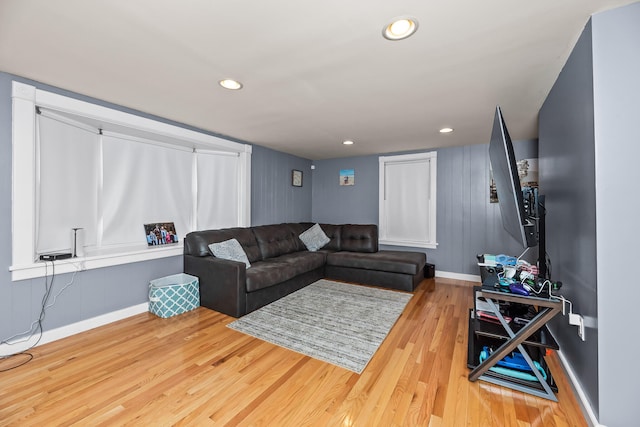 living room featuring wood-type flooring