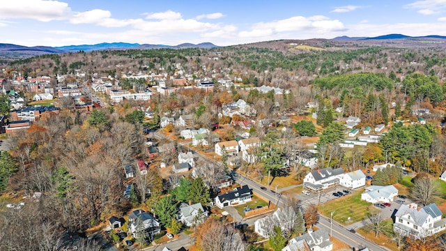 drone / aerial view with a mountain view