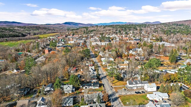 drone / aerial view with a mountain view