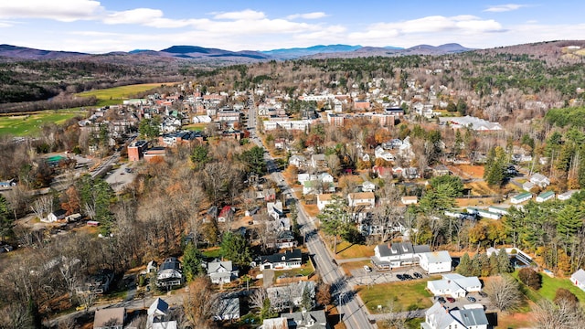 aerial view with a mountain view