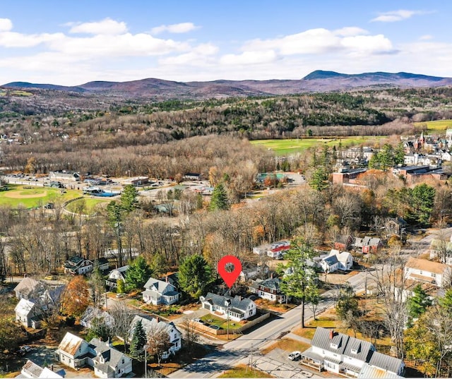 bird's eye view featuring a mountain view