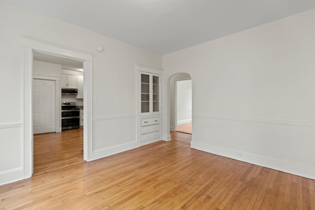 empty room featuring light wood-type flooring