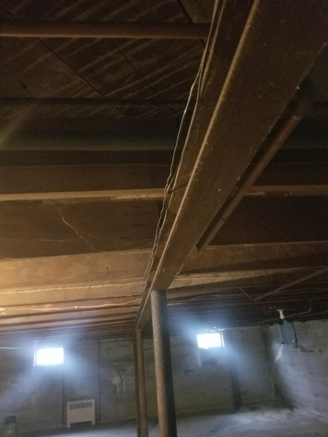 view of unfinished attic