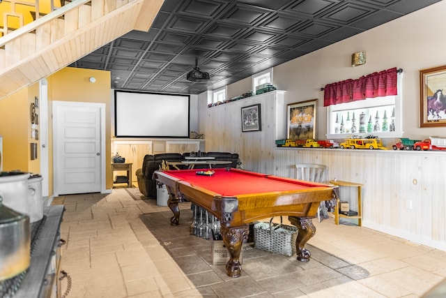 recreation room featuring billiards and plenty of natural light