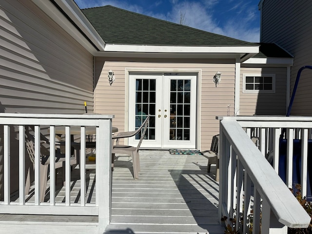 deck with french doors
