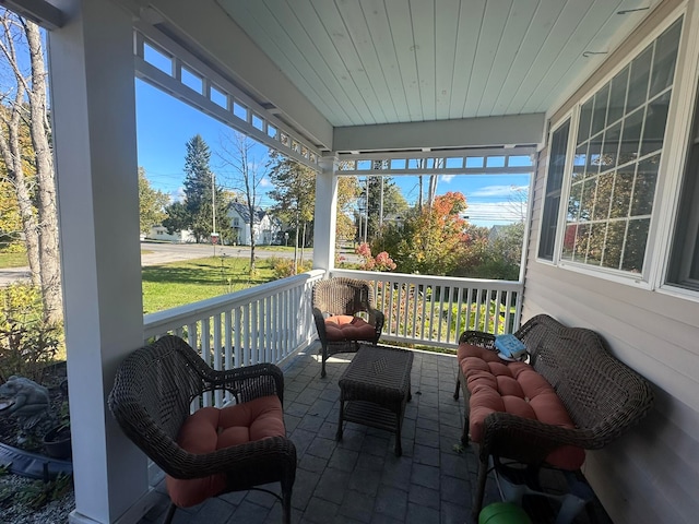 view of sunroom