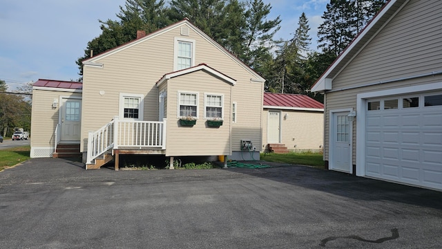 exterior space featuring a garage