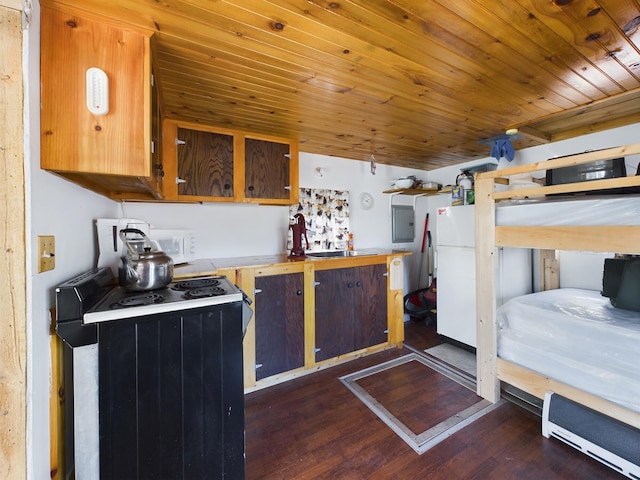 bedroom with dark wood-type flooring and sink