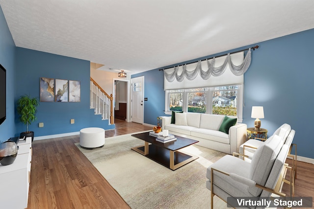 living room featuring wood-type flooring