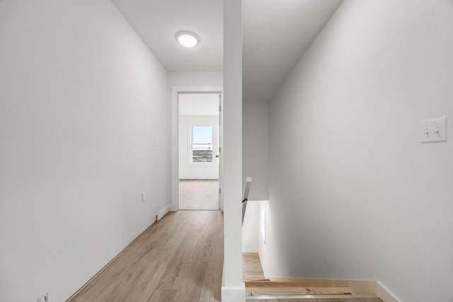 corridor featuring light wood-type flooring