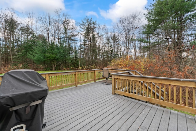 deck featuring area for grilling