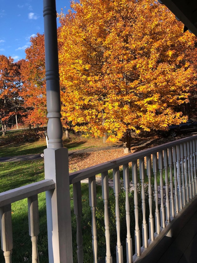 balcony featuring a porch