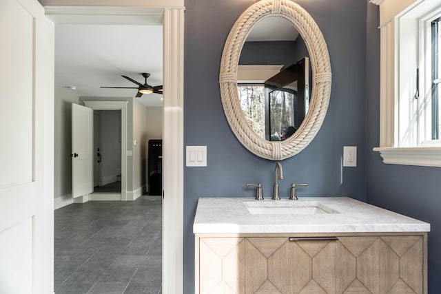 bathroom with sink and ceiling fan