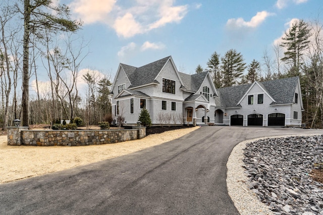 view of front of house with a garage