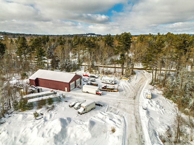 view of snowy aerial view