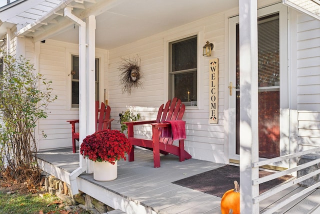 deck with a porch