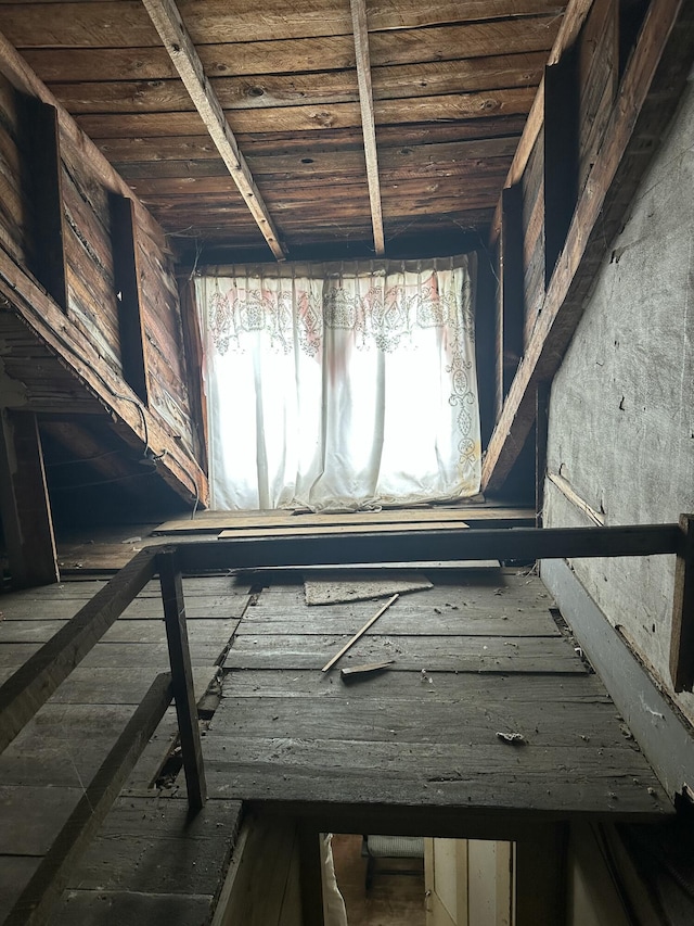 room details featuring wood ceiling