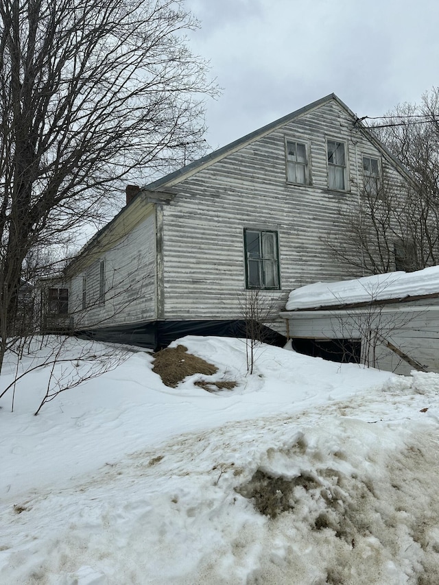 view of snowy exterior