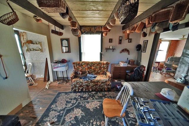 living room featuring wood-type flooring