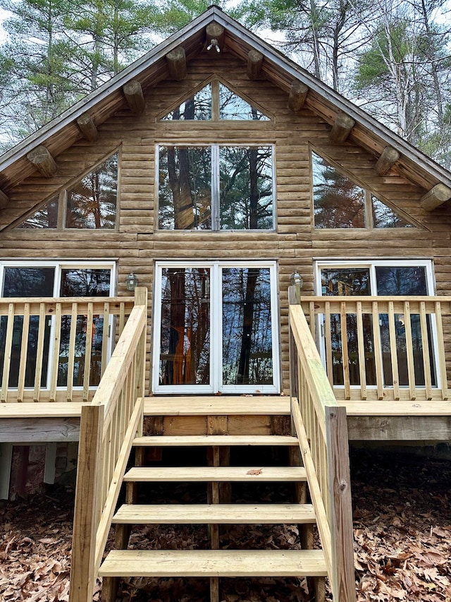 111 Ice Rd, Acton, ME 04001 - rear view of house with a deck