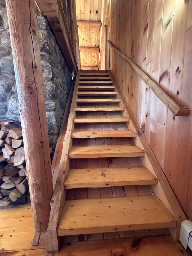 111 Ice Rd, Acton, ME 04001 - stairway featuring hardwood / wood-style flooring