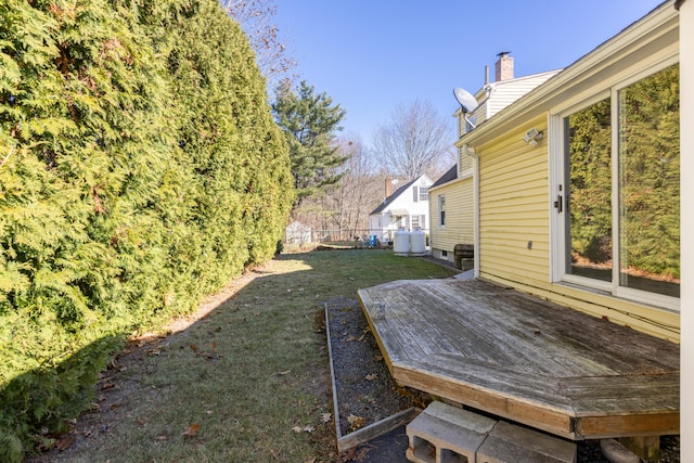 view of yard featuring a deck