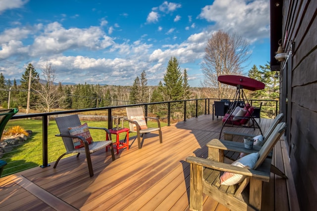 8 Hilltop Hts, Rangeley, ME 04970 - wooden terrace with a yard