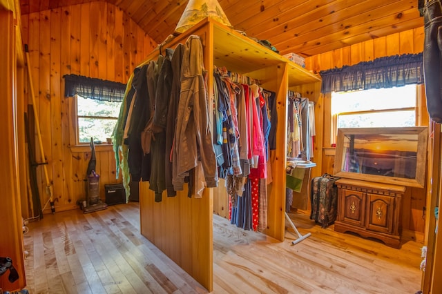 8 Hilltop Hts, Rangeley, ME 04970 - walk in closet featuring wood-type flooring and vaulted ceiling