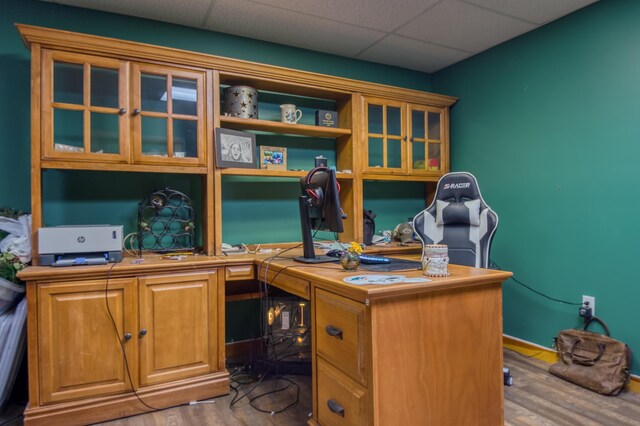 8 Hilltop Hts, Rangeley, ME 04970 - home office with wood finished floors and a paneled ceiling