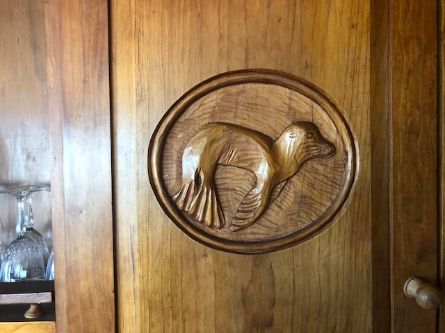 details with wood walls