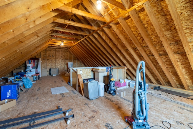 view of unfinished attic