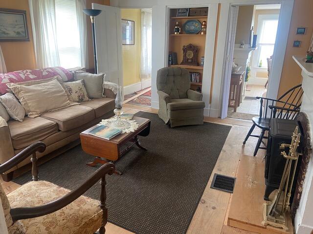 living room featuring light hardwood / wood-style flooring