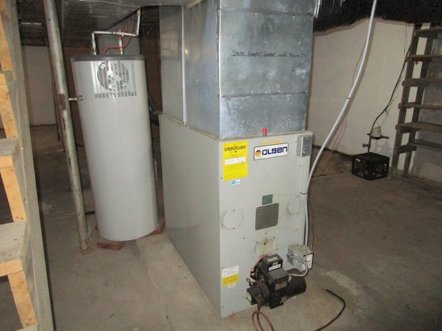 utilities with heating unit and water heater