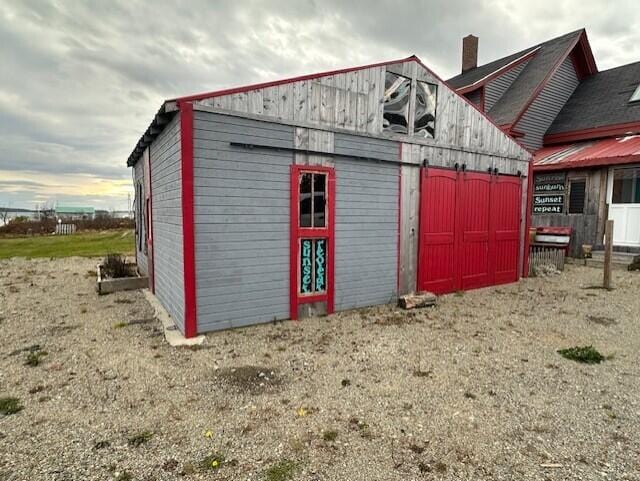 view of garage