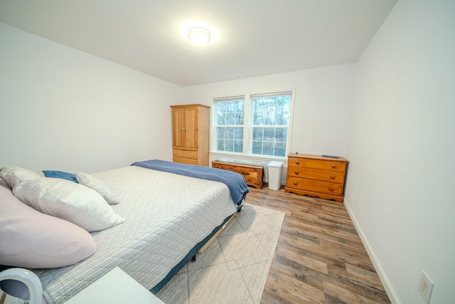 bedroom with hardwood / wood-style flooring