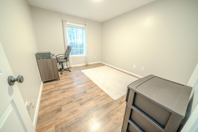 office space featuring light hardwood / wood-style flooring