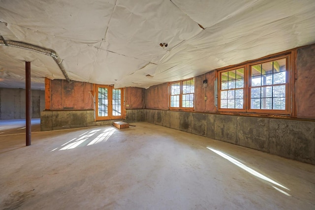 basement with plenty of natural light