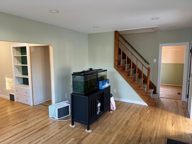 living room with wood-type flooring