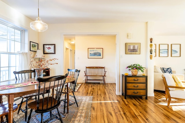 dining area featuring hardwood / wood-style floors