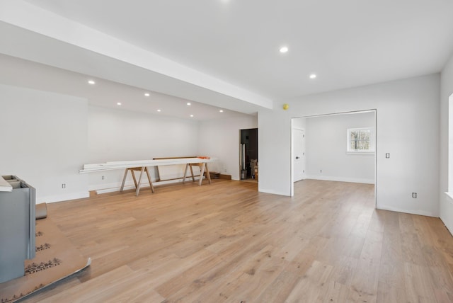 43 Rose Douglas Ln, Brunswick, ME 04011 - interior space featuring baseboards, recessed lighting, and light wood-style floors