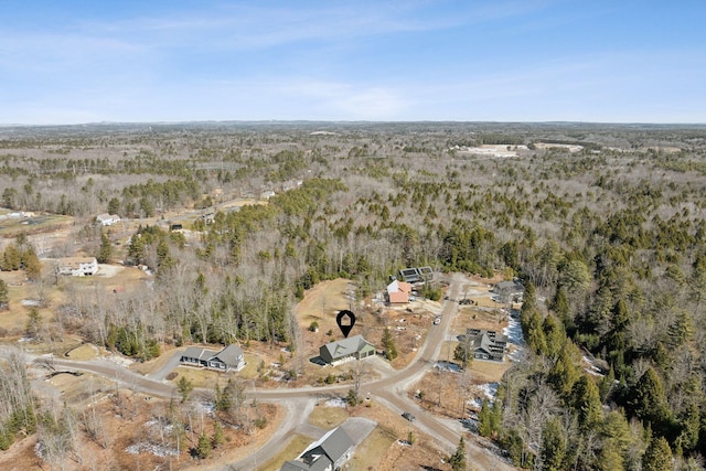 43 Rose Douglas Ln, Brunswick, ME 04011 - birds eye view of property featuring a wooded view