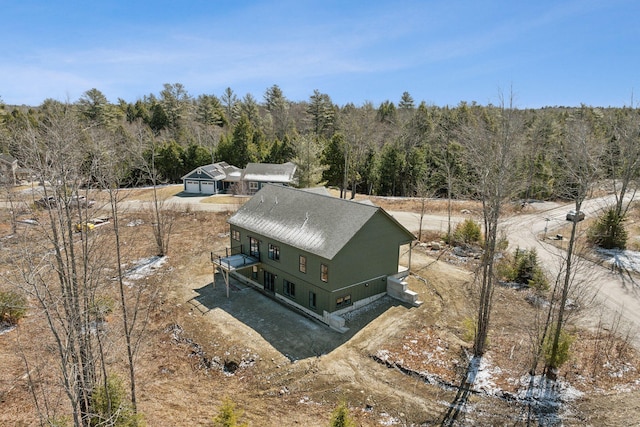 43 Rose Douglas Ln, Brunswick, ME 04011 - bird's eye view with a wooded view