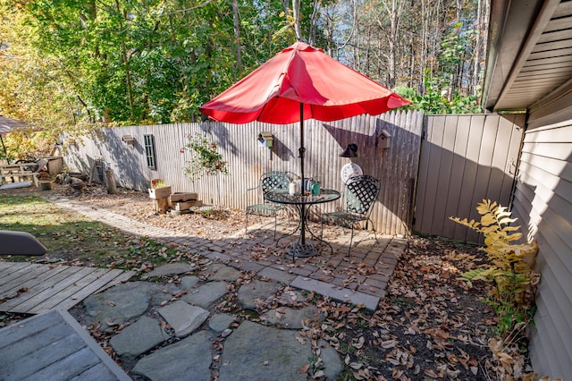 27 Mace Ave, Winthrop, ME 04364 - view of patio with a fenced backyard