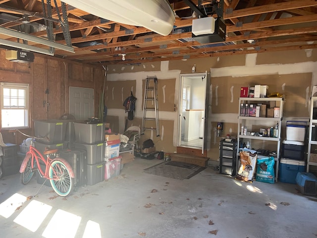 garage featuring a garage door opener